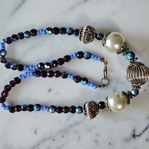 Vintage Czech Glass Crystal Bead Necklace